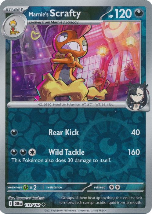 Marnie's Scrafty 133/182 (Reverse Holo)