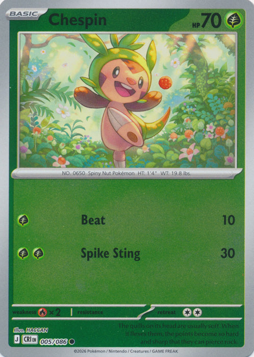 Chespin 005/086 (Reverse Holo)