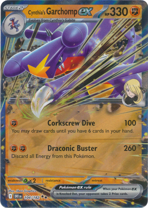 Cynthia's Garchomp ex 104/182 (Holo)