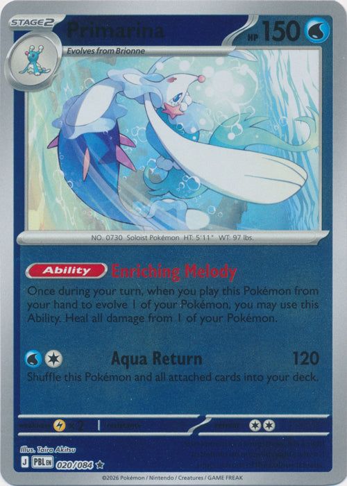Primarina 020/084 (Reverse Holo)