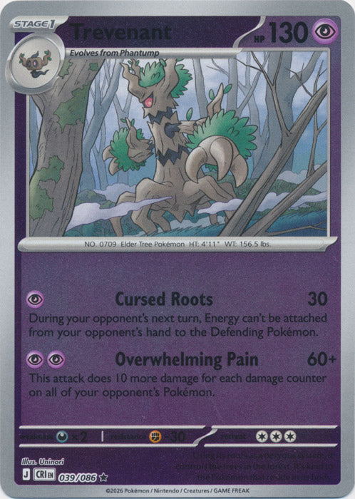 Trevenant 039/086 (Reverse Holo)