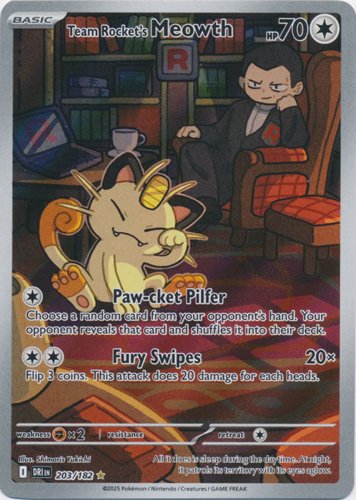 Team Rocket's Meowth 203/182 (Holo)