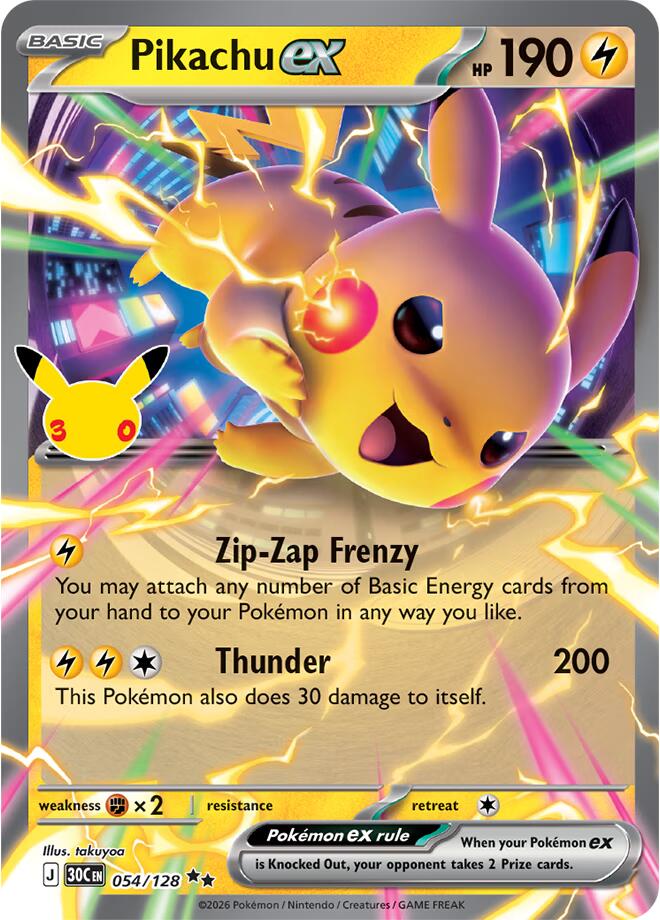 Pikachu ex 054/128 (Holo)