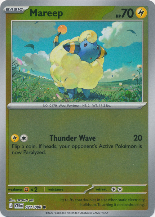 Mareep 027/086 (Reverse Holo)