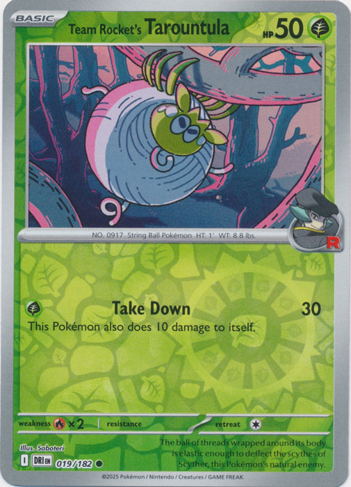 Team Rocket's Tarountula 019/182 (Reverse Holo)