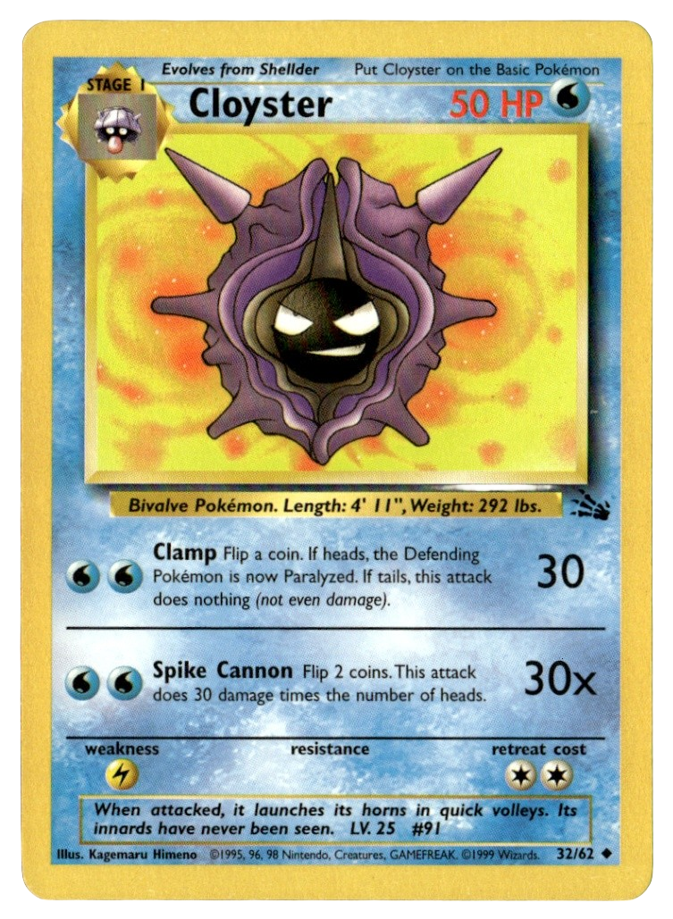 Cloyster 32/62 (Fossil Set)