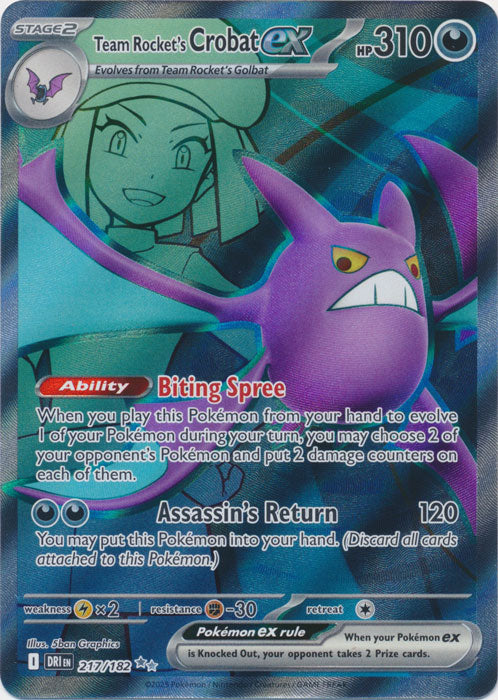 Team Rocket's Crobat ex 217/182 (Full Art)