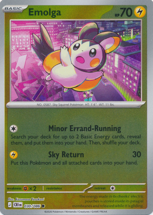 Emolga 030/086 (Reverse Holo)