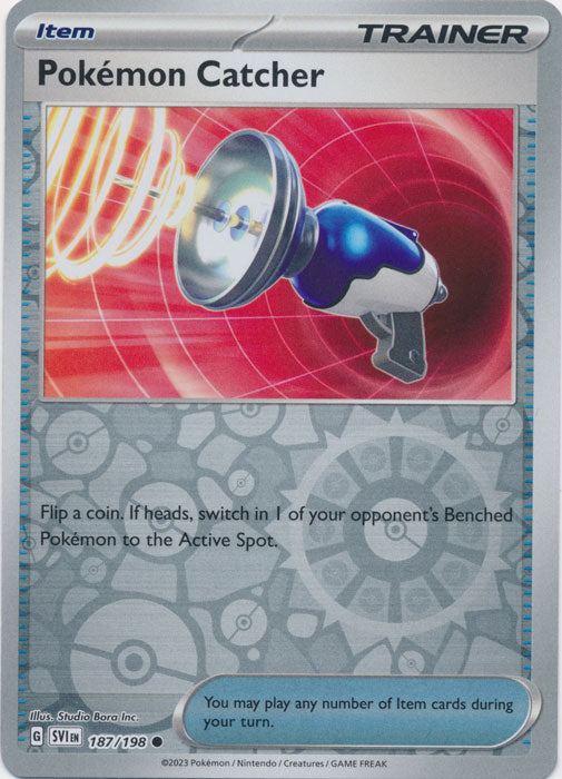 Pokemon Catcher 187/198 Common Reverse Holo - Scarlet & Violet