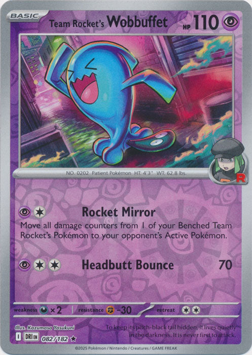 Team Rocket's Wobbuffet 082/182 (Reverse Holo)