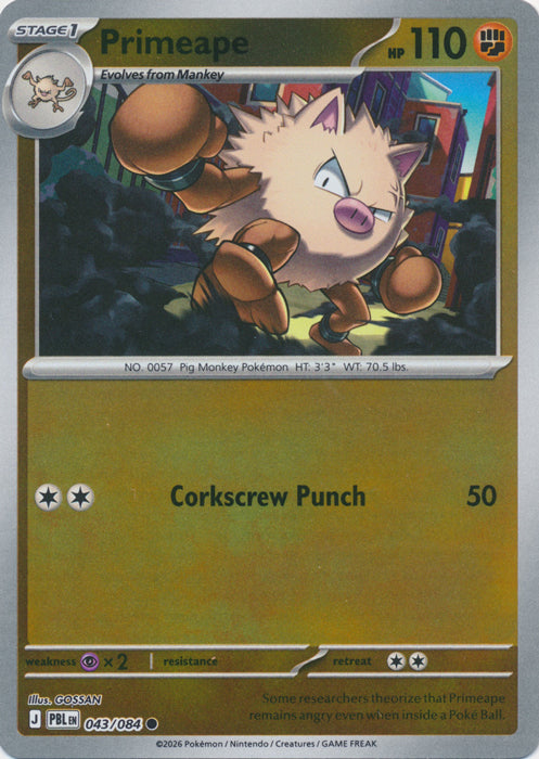 Primeape 043/084 (Reverse Holo)