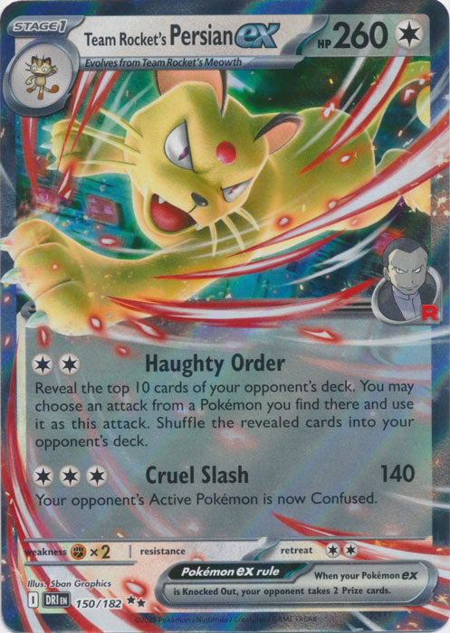 Team Rocket's Persian ex 150/182 (Holo)