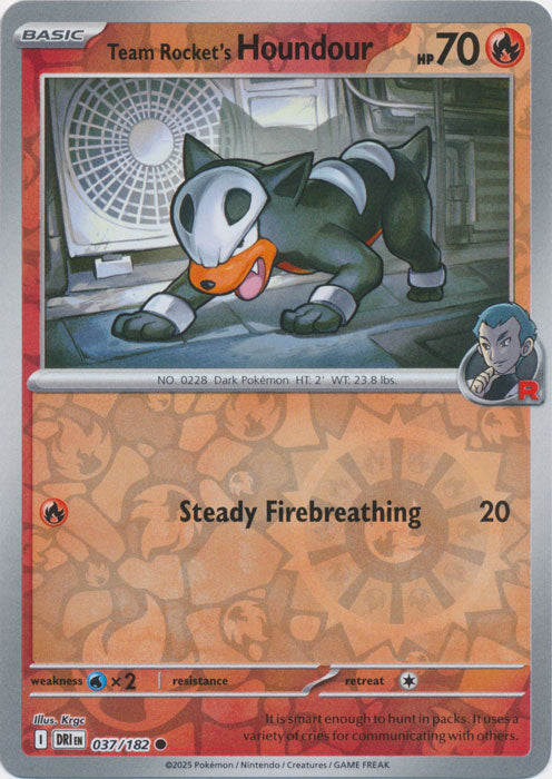 Team Rocket's Houndour 037/182 (Reverse Holo)